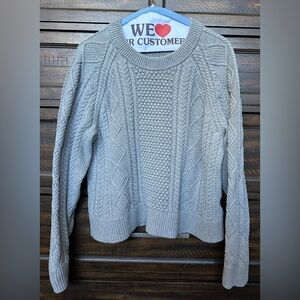 J. Crew Cable-Knit Sweater size X-Large Gray color